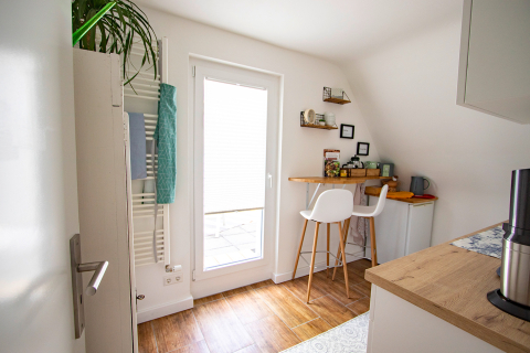 Die Küche in der Ferienwohnung Odenwald in 74722 Buchen (Odenwald).