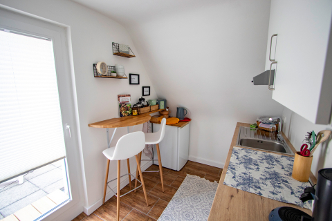 Die Küche in der Ferienwohnung Odenwald in 74722 Buchen (Odenwald).