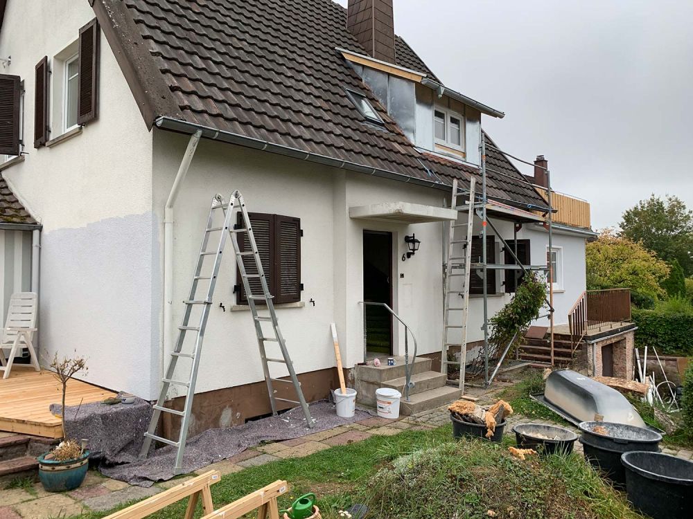 Während der Sanierung von Paulas Ferienhaus in Buchen (Odenwald)