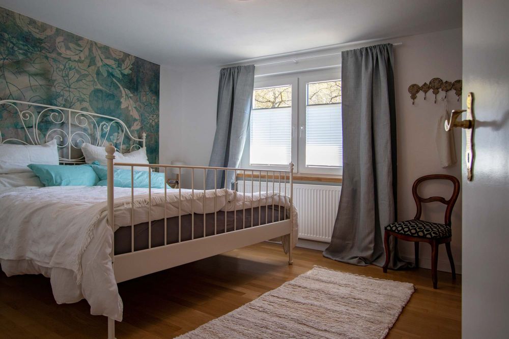 Schlafzimmer in der Ferienwohnung Bauland